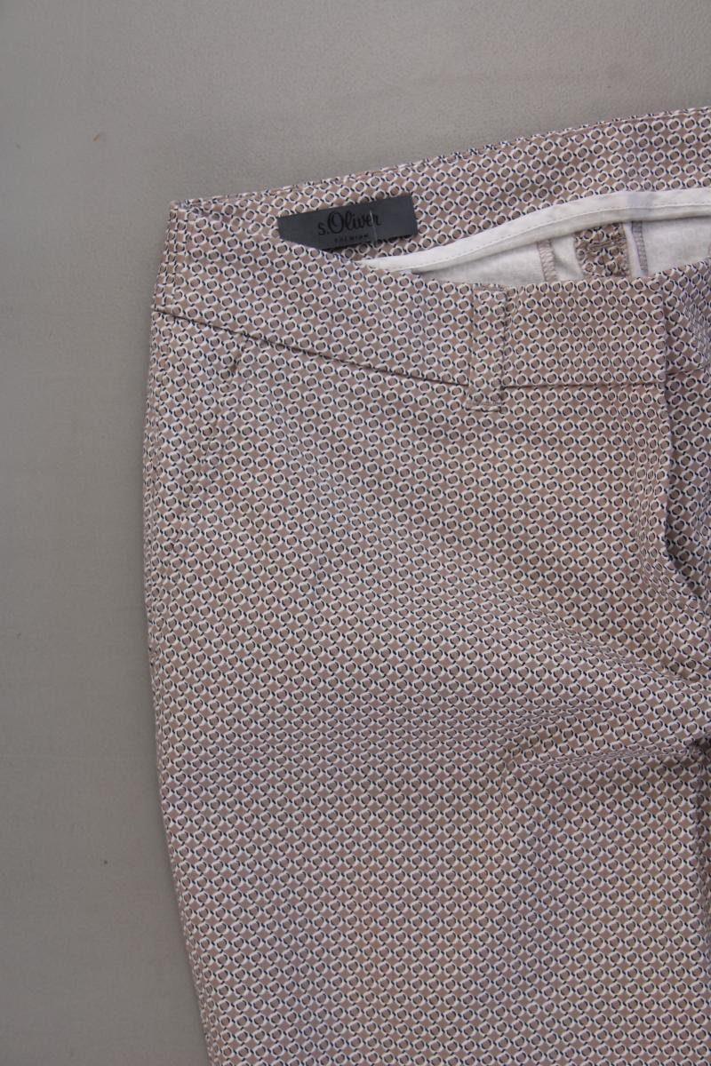s.Oliver Premium Hose Gr. 34 geometrisches Muster braun aus Baumwolle