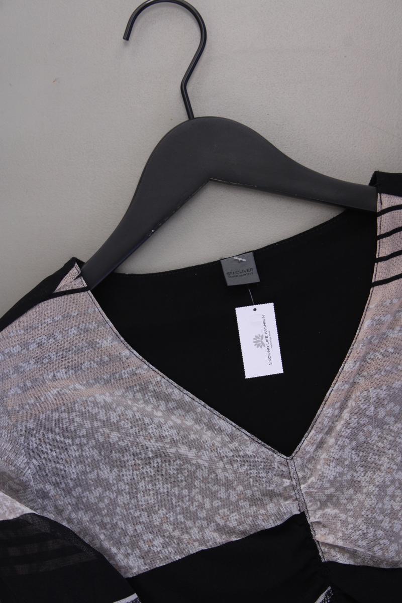 Sir Oliver Shirt mit V-Ausschnitt Gr. 38 3/4 Ärmel schwarz aus Polyamid