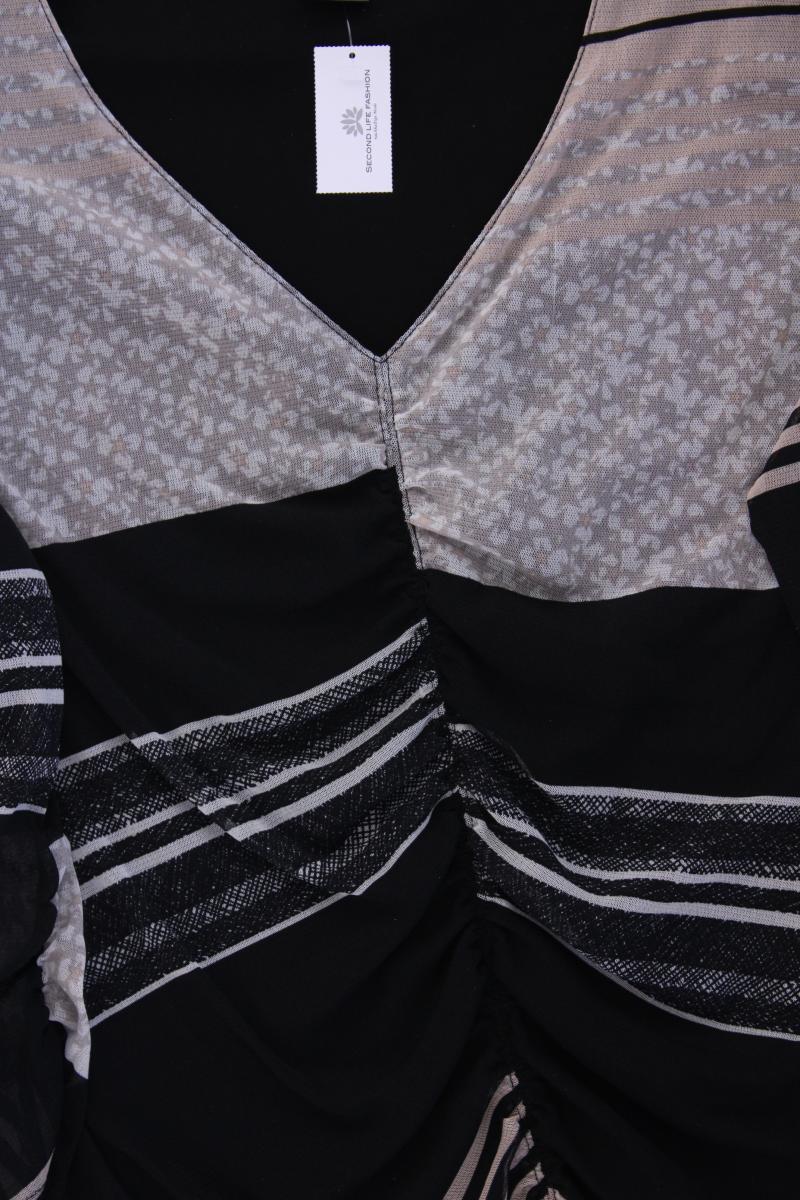 Sir Oliver Shirt mit V-Ausschnitt Gr. 38 3/4 Ärmel schwarz aus Polyamid