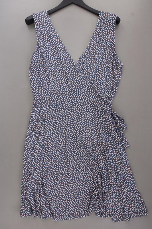 s.Oliver Jerseykleid Gr. 46 geometrisches Muster Träger blau aus Viskose