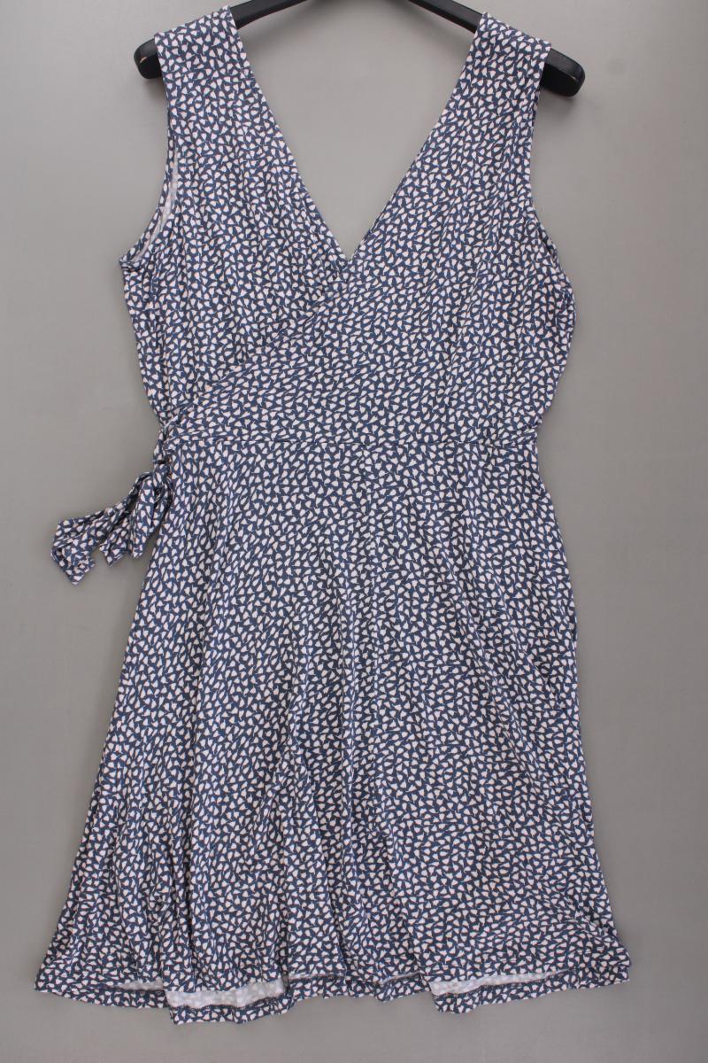 s.Oliver Jerseykleid Gr. 46 geometrisches Muster Träger blau aus Viskose