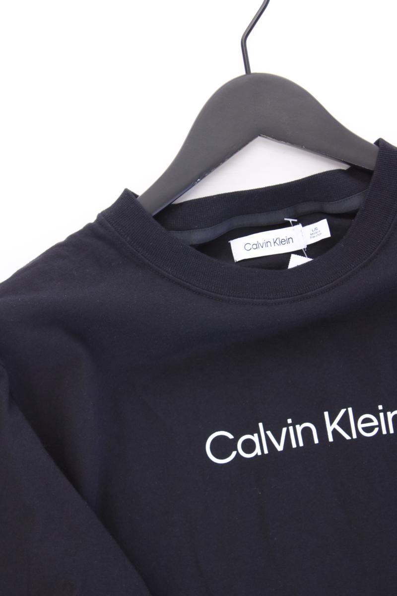 Calvin Klein Printshirt Gr. L Kurzarm schwarz aus Baumwolle