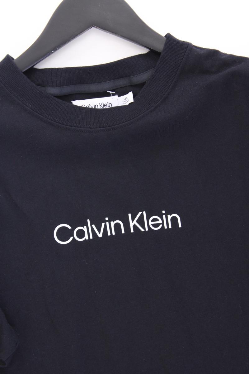 Calvin Klein Printshirt Gr. L Kurzarm schwarz aus Baumwolle