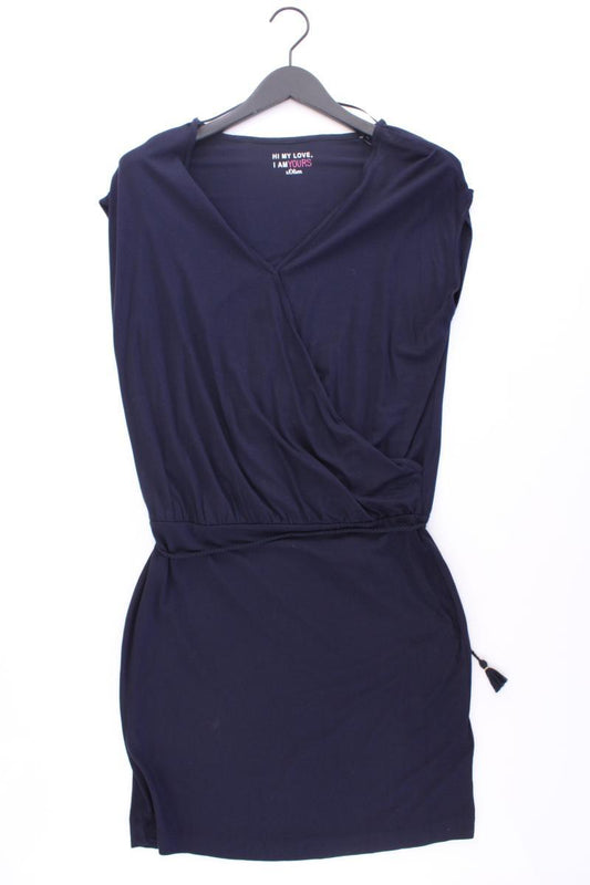 s.Oliver Jerseykleid Gr. 38 Kurzarm blau aus Viskose