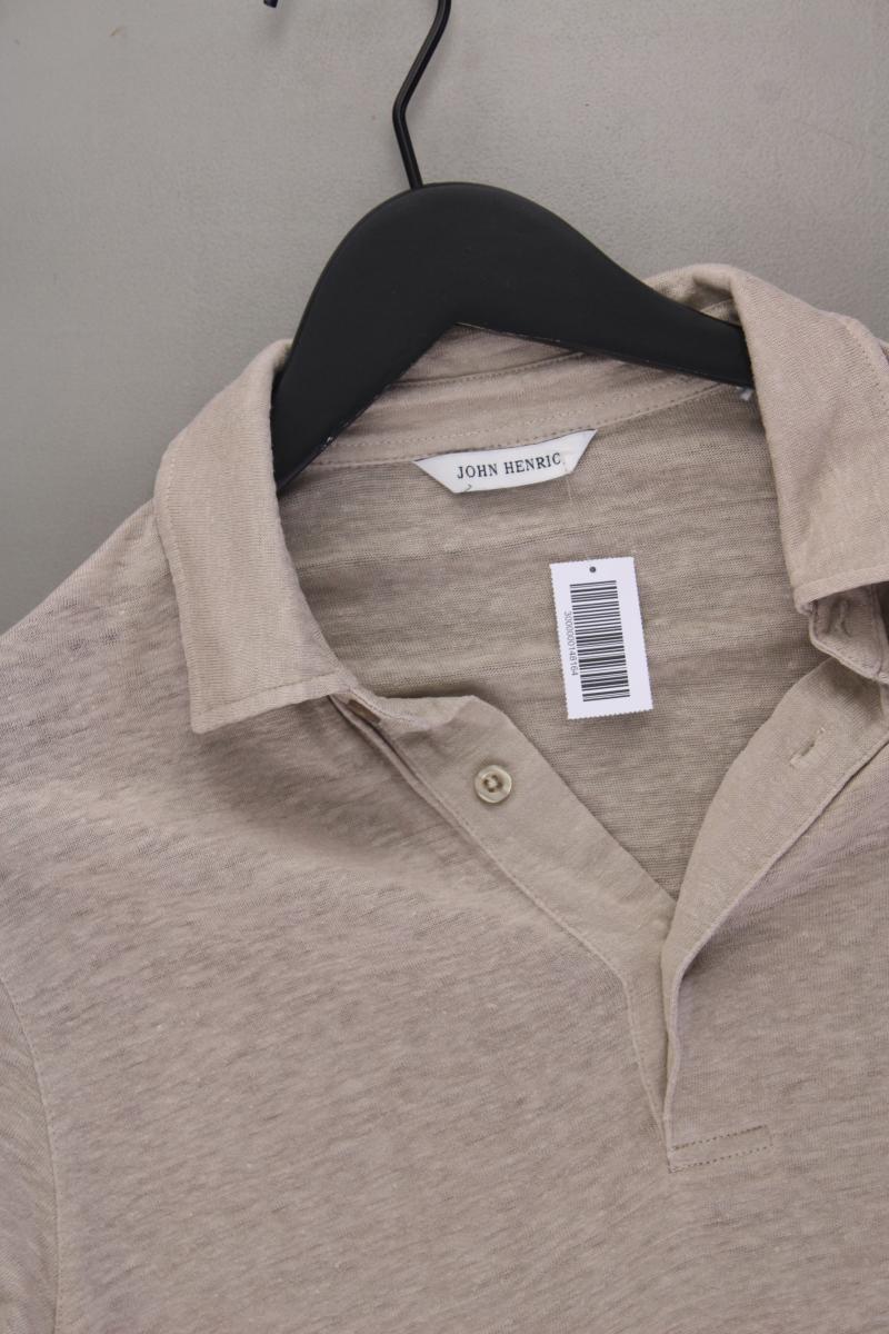 John Henric Leinenshirt für Herren Gr. S Kurzarm creme