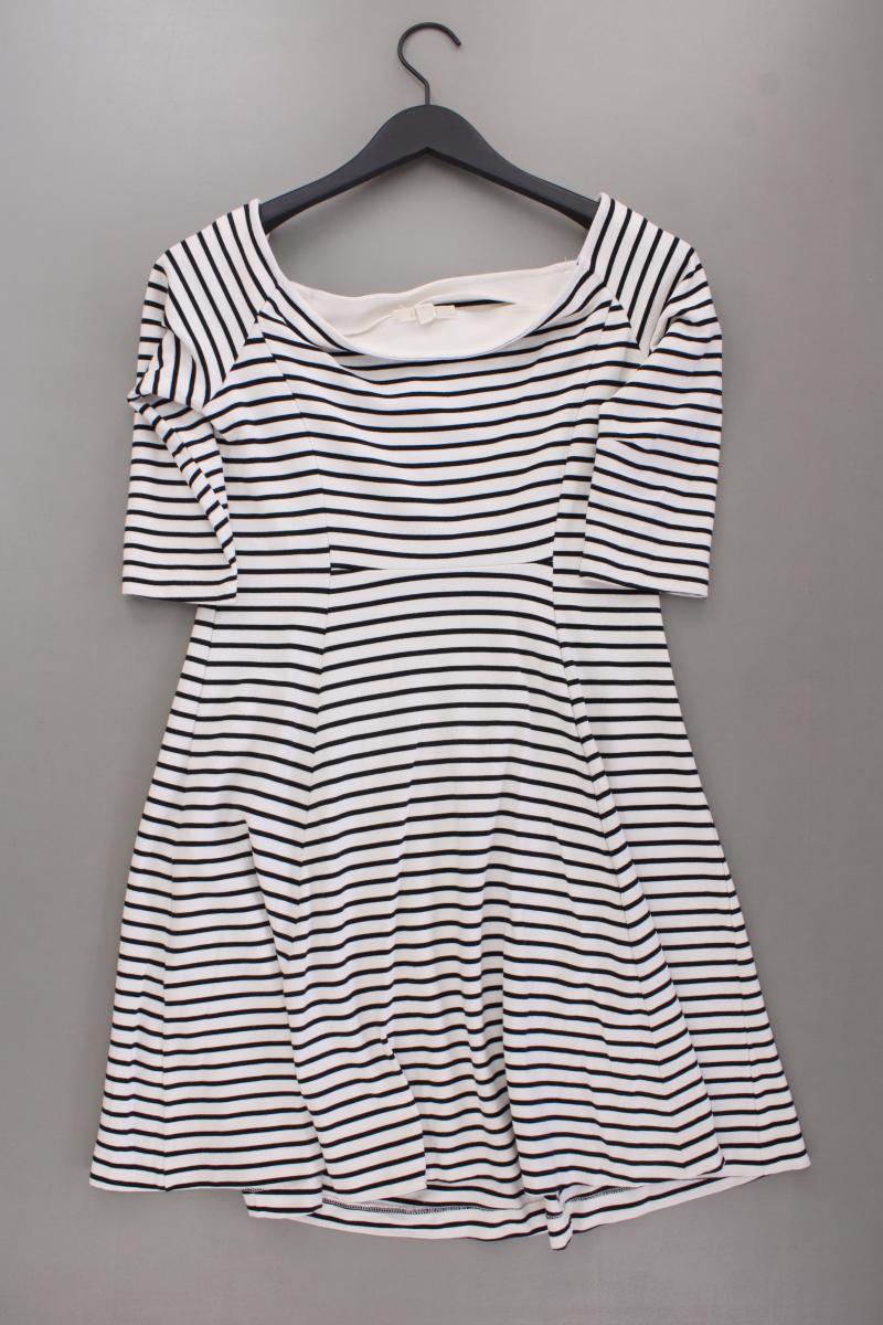 Esprit Kurzarmkleid Gr. L gestreift creme aus Viskose
