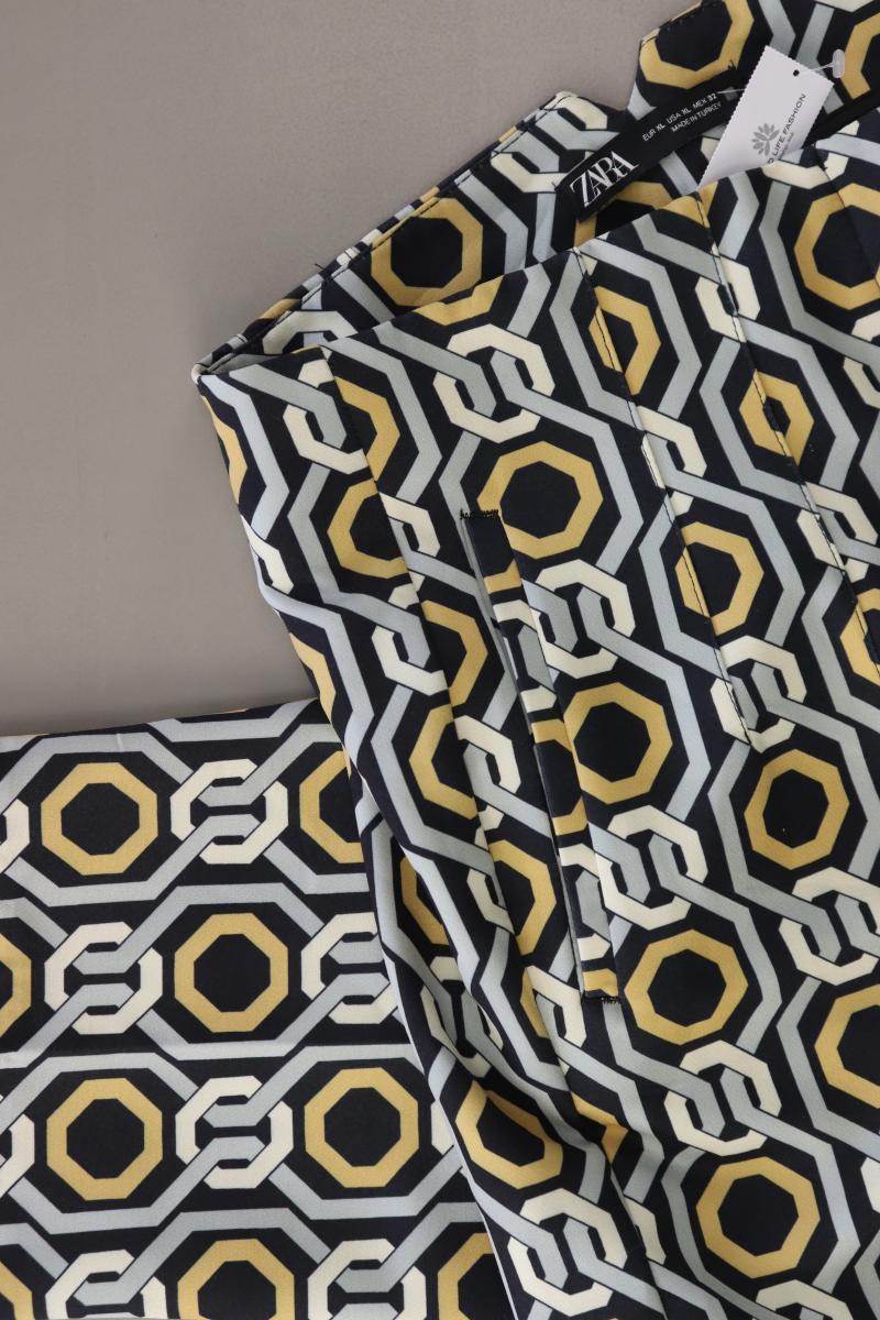 Zara Hose Gr. XL geometrisches Muster mehrfarbig aus Polyester