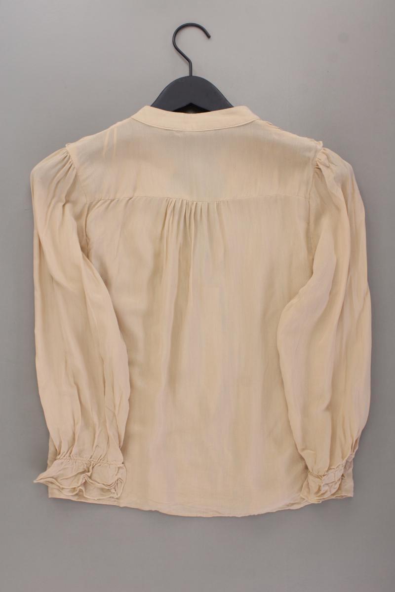Zara Langarmbluse Gr. S creme aus Viskose