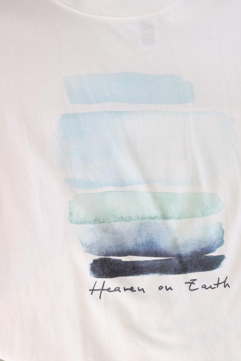 Esprit Printshirt Gr. M Kurzarm weiß aus Baumwolle
