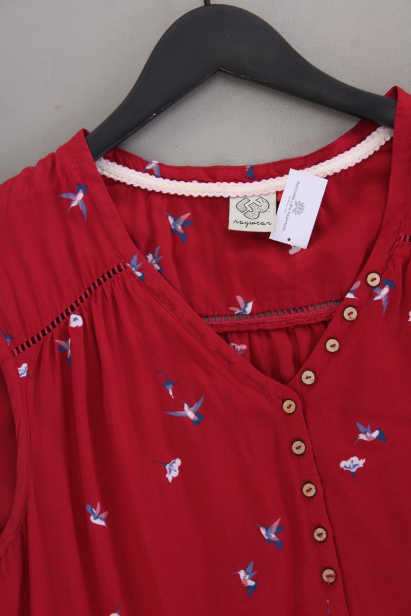 Ragwear Bluse mit Vogelmuster Gr. L Kurzarm rot