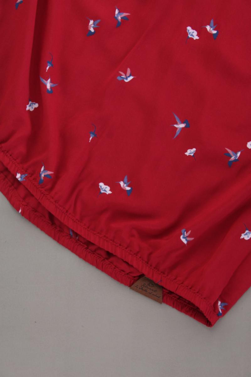 Ragwear Bluse mit Vogelmuster Gr. L Kurzarm rot
