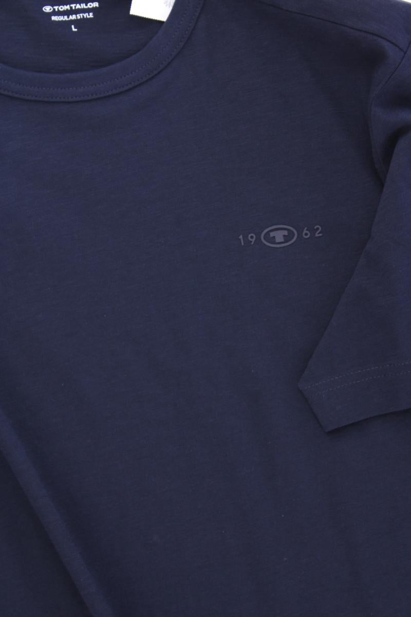 Tom Tailor T-Shirt für Herren Gr. L Kurzarm blau aus Baumwolle