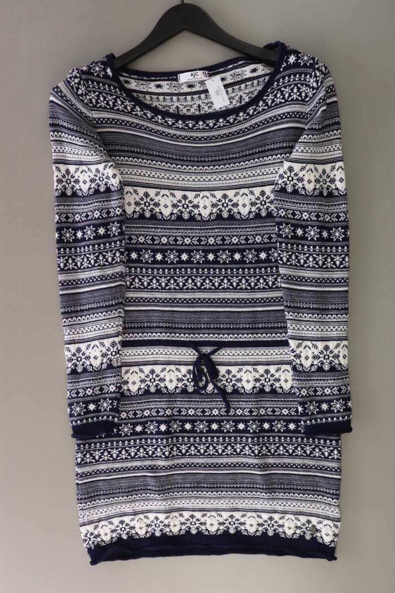 AJC Fashion Strickkleid Gr. 40 mit Faire-Isle-Muster Langarm blau aus Viskose