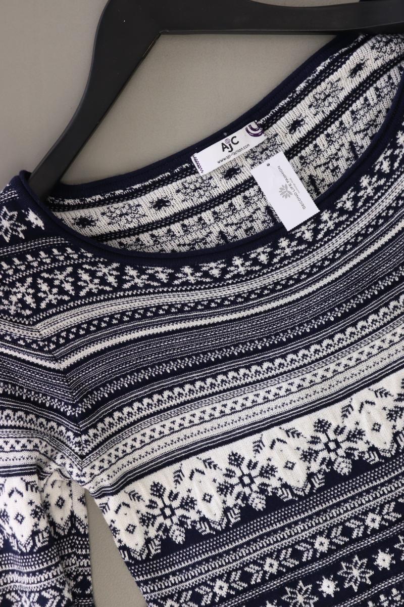 AJC Fashion Strickkleid Gr. 40 mit Faire-Isle-Muster Langarm blau aus Viskose
