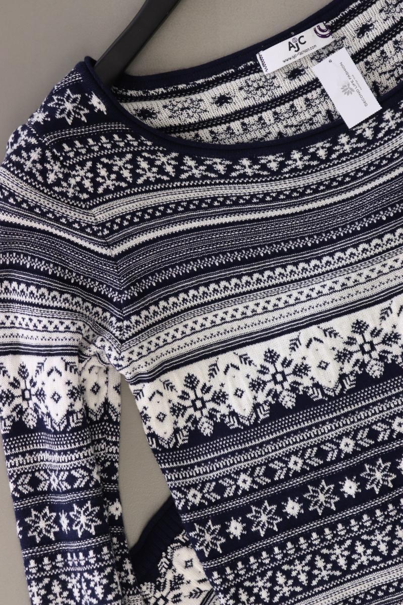AJC Fashion Strickkleid Gr. 40 mit Faire-Isle-Muster Langarm blau aus Viskose