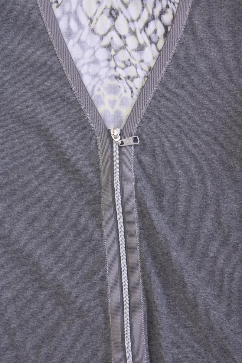 Hauber Shirt mit V-Ausschnitt Gr. 42 neuwertig Kurzarm grau aus Baumwolle