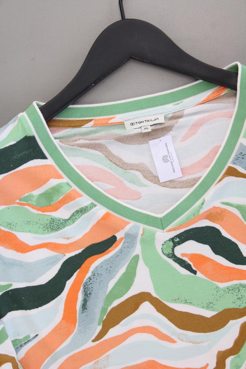 Tom Tailor Kurzarmbluse Gr. XL mehrfarbig aus Viskose