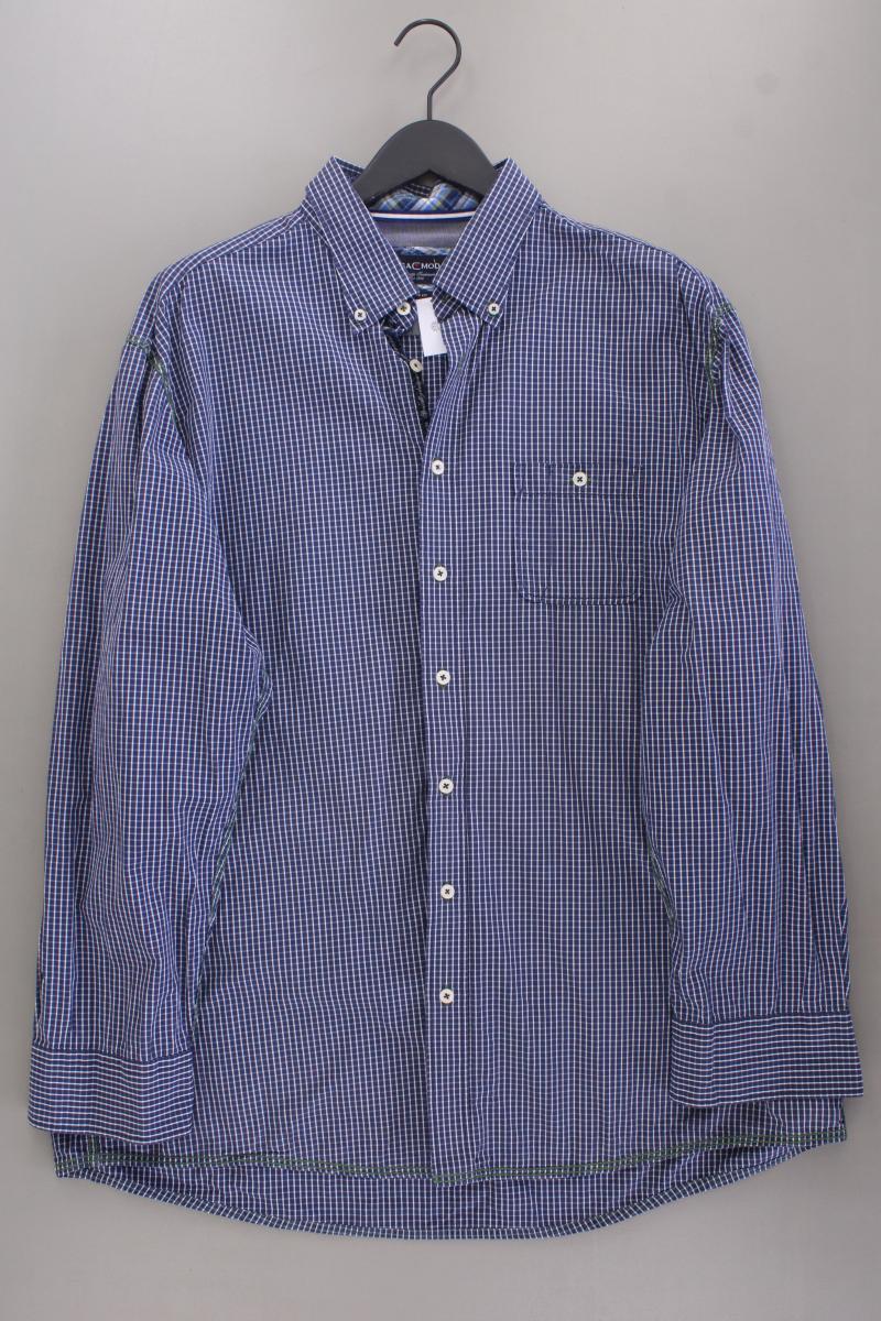 Casa Moda Langarmhemd für Herren Gr. Hemdgröße 45/46 geometrisches Muster blau
