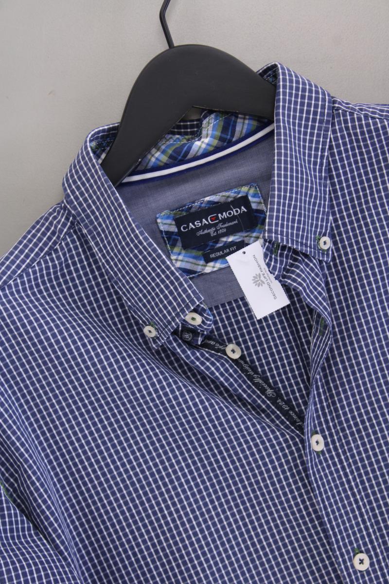 Casa Moda Langarmhemd für Herren Gr. Hemdgröße 45/46 geometrisches Muster blau