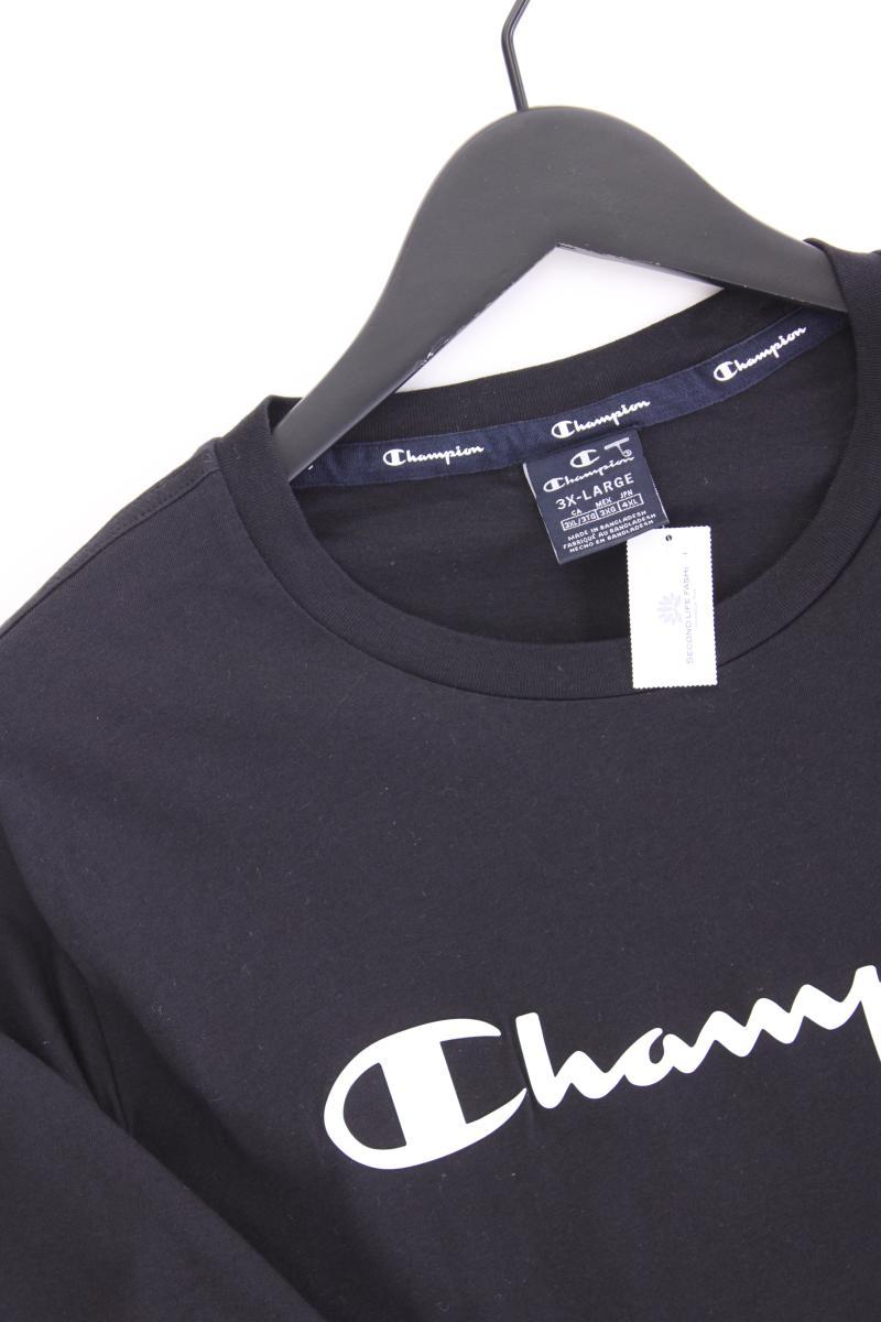 Champion Printshirt für Herren Gr. XXXL Kurzarm schwarz aus Baumwolle