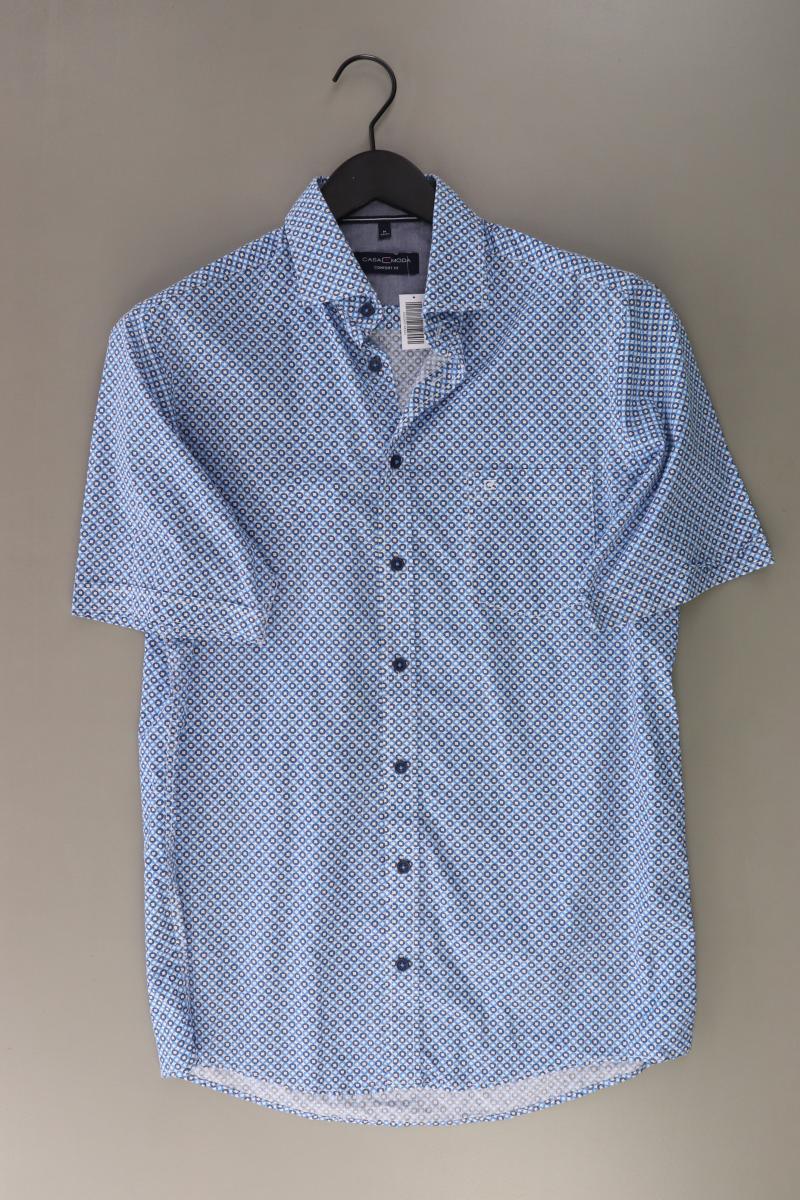 Casa Moda Kurzarmhemd für Herren Gr. Hemdgröße 39/40 blau aus Baumwolle