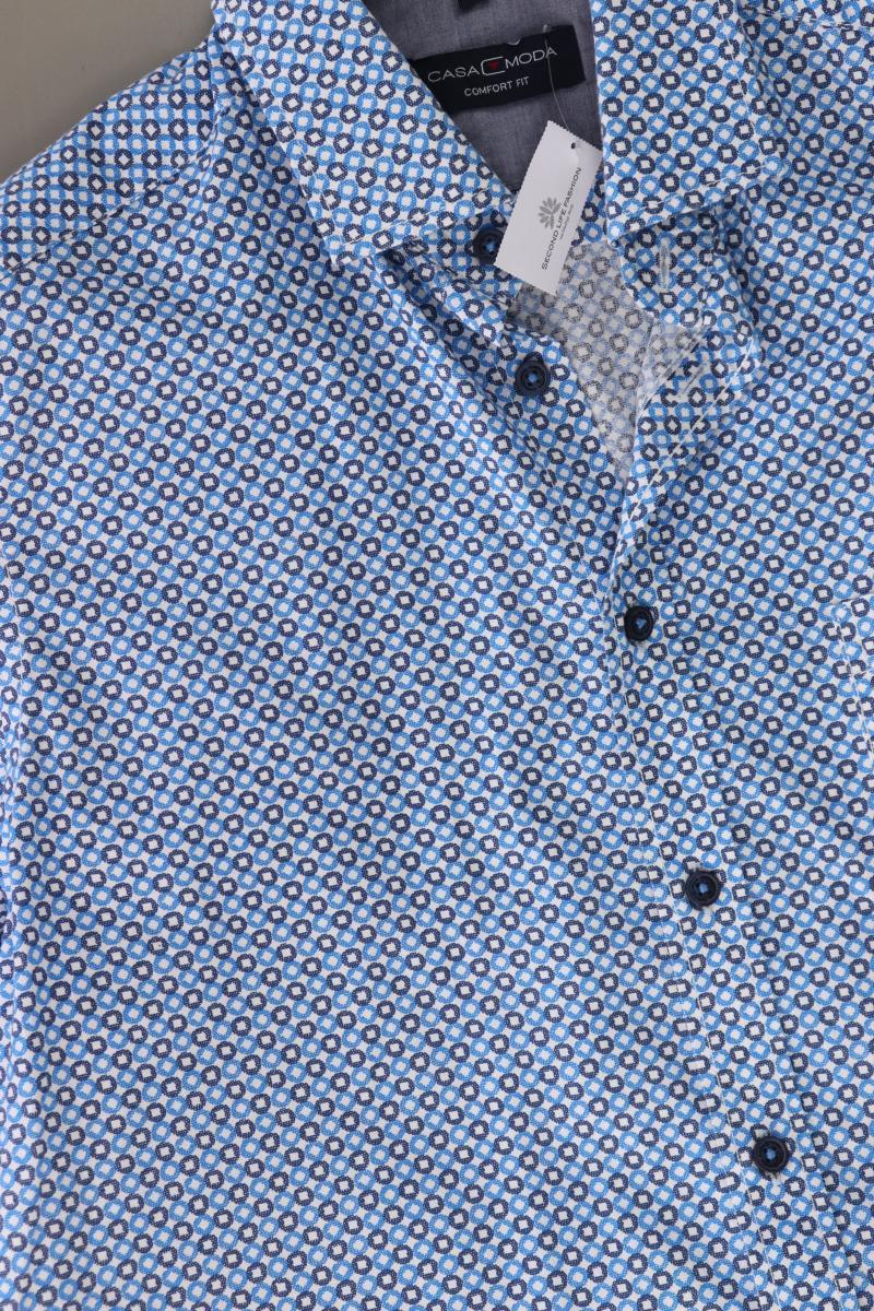 Casa Moda Kurzarmhemd für Herren Gr. Hemdgröße 39/40 blau aus Baumwolle