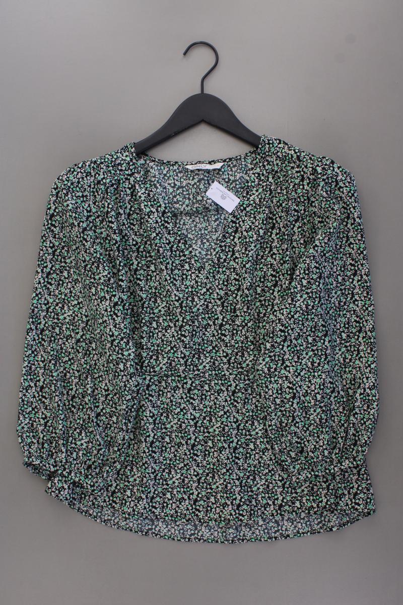 Only Bluse Gr. M mit Blumenmuster 3/4 Ärmel grün aus Polyester