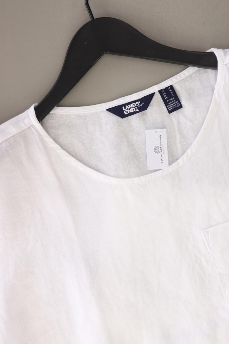 Lands' End Leinenbluse Gr. S Kurzarm weiß
