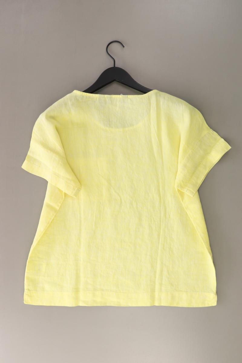 Lands' End Leinenbluse Gr. M Kurzarm gelb