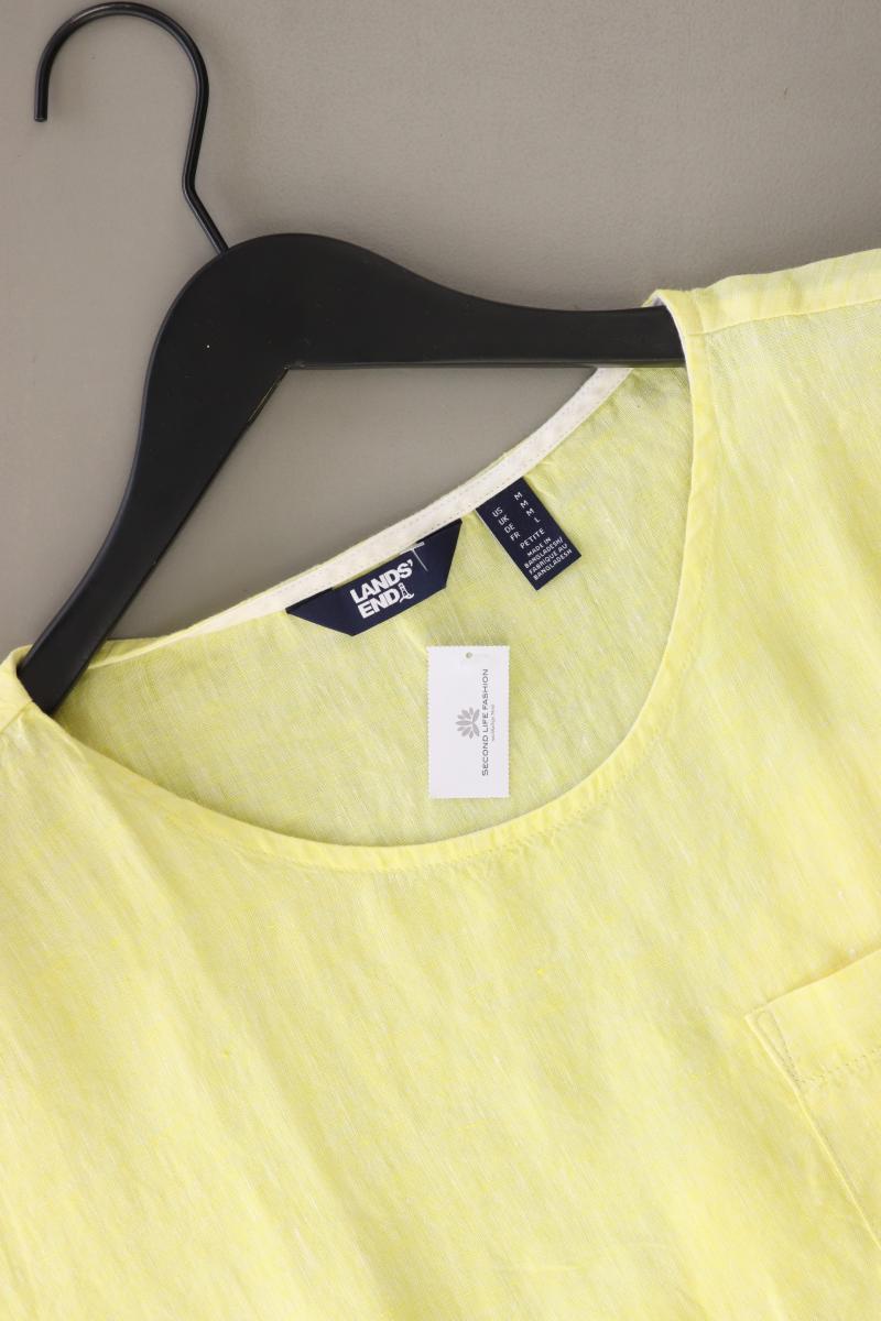 Lands' End Leinenbluse Gr. M Kurzarm gelb