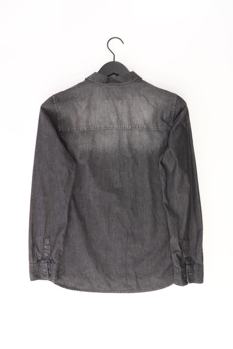 Mustang Jeansbluse Gr. 38 Langarm grau aus Baumwolle