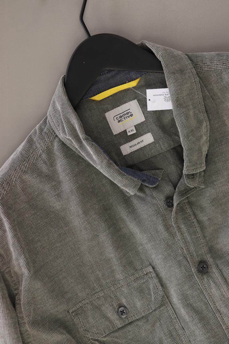 camel active Langarmhemd für Herren Gr. XXL grau aus Baumwolle