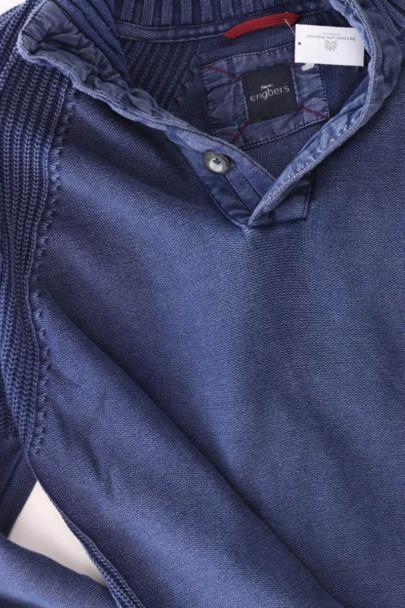 Engbers Feinstrickpullover für Herren Gr. XXL blau aus Baumwolle
