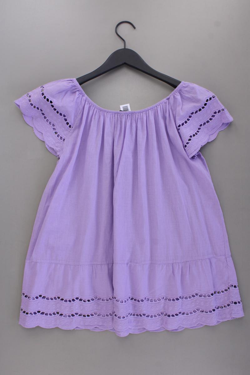 CAROLINA CAVOUR Kurzarmbluse Gr. XL lila aus Baumwolle