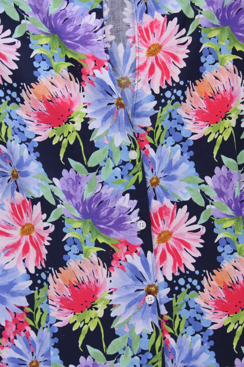 Lawrence Grey Kurzarmbluse Gr. 44 mit Blumenmuster mehrfarbig aus Baumwolle