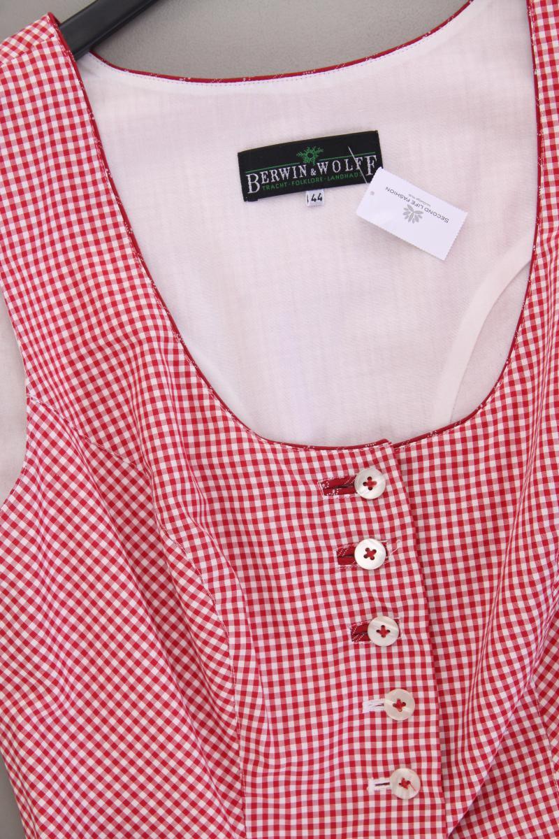 Berwin & Wolff Dirndl Gr. 44 kariert Ärmellos rot aus Baumwolle