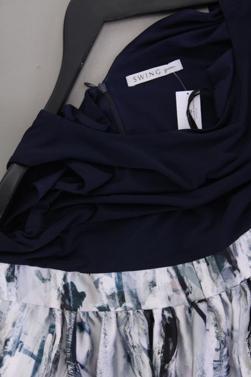 Swing Abendkleid Gr. 40 neuwertig Ärmellos blau aus Polyester