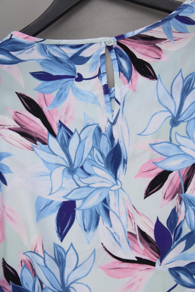 Alba Moda Classic Bluse Gr. 42 mit Blumenmuster 3/4 Ärmel blau