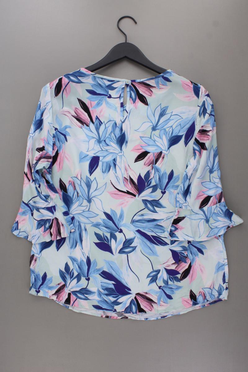 Alba Moda Classic Bluse Gr. 42 mit Blumenmuster 3/4 Ärmel blau