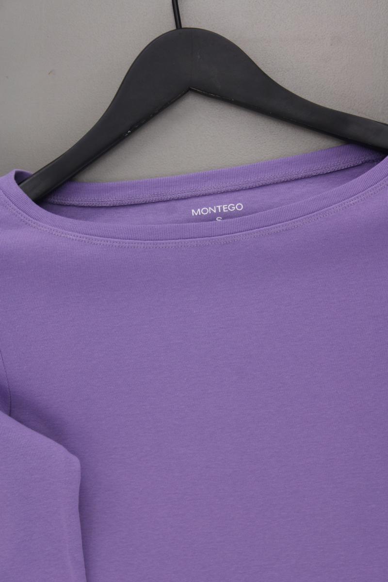 Montego Slim Shirt Gr. S neuwertig 3/4 Ärmel lila aus Baumwolle
