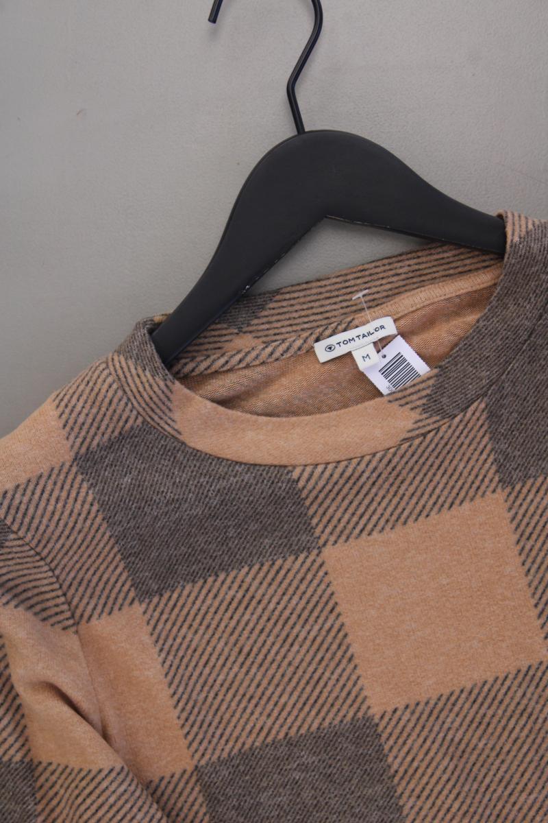 Tom Tailor Feinstrickpullover Gr. M kariert braun aus Viskose