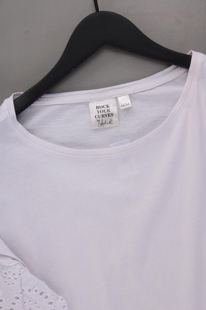 ROCK YOUR CURVES T-Shirt Gr. 44/46 Kurzarm weiß aus Baumwolle