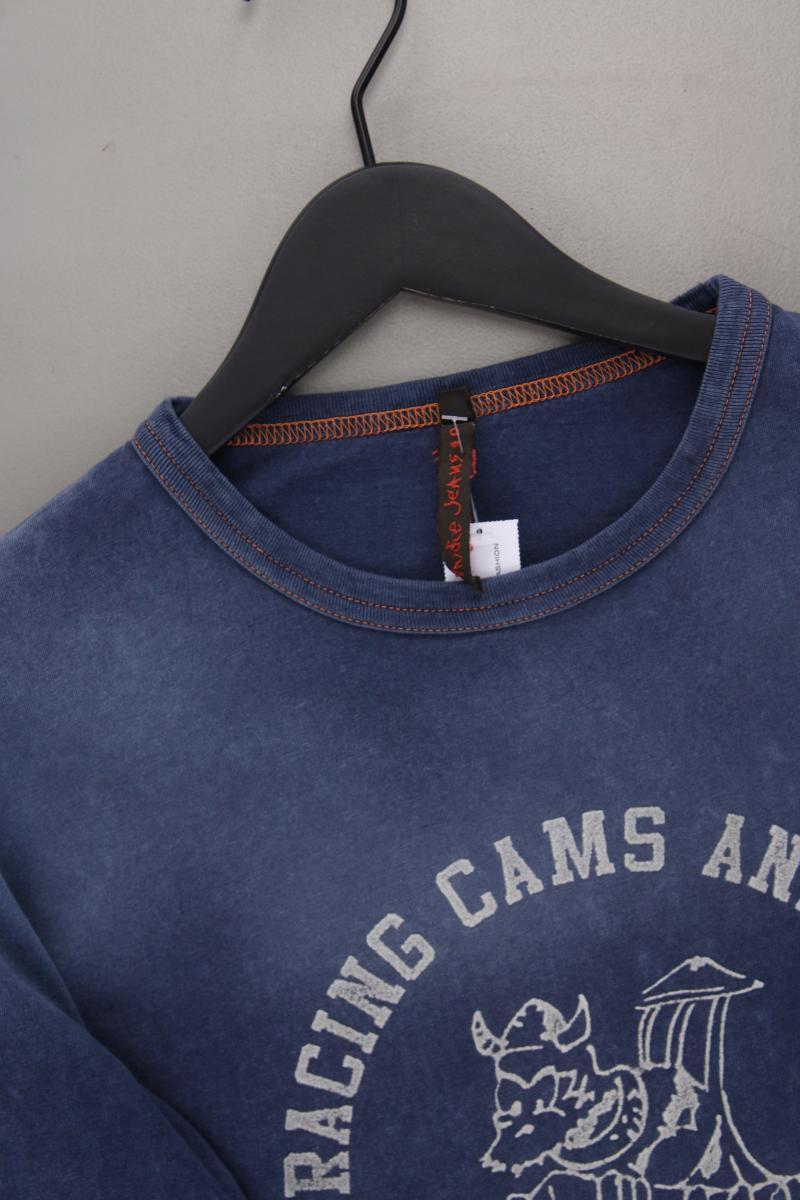 Nudie Jeans Longsleeve-Shirt für Herren Gr. L Langarm blau aus Baumwolle