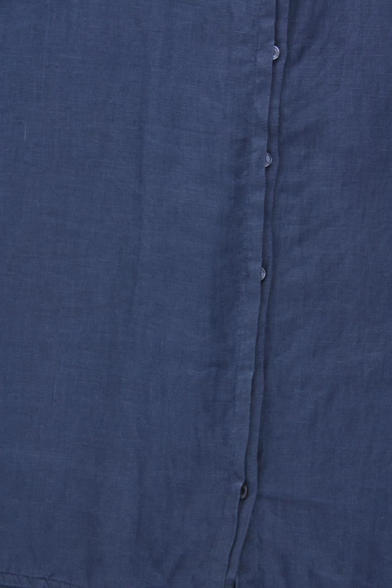 CLARINA Leinenbluse Gr. 40 Kurzarm blau