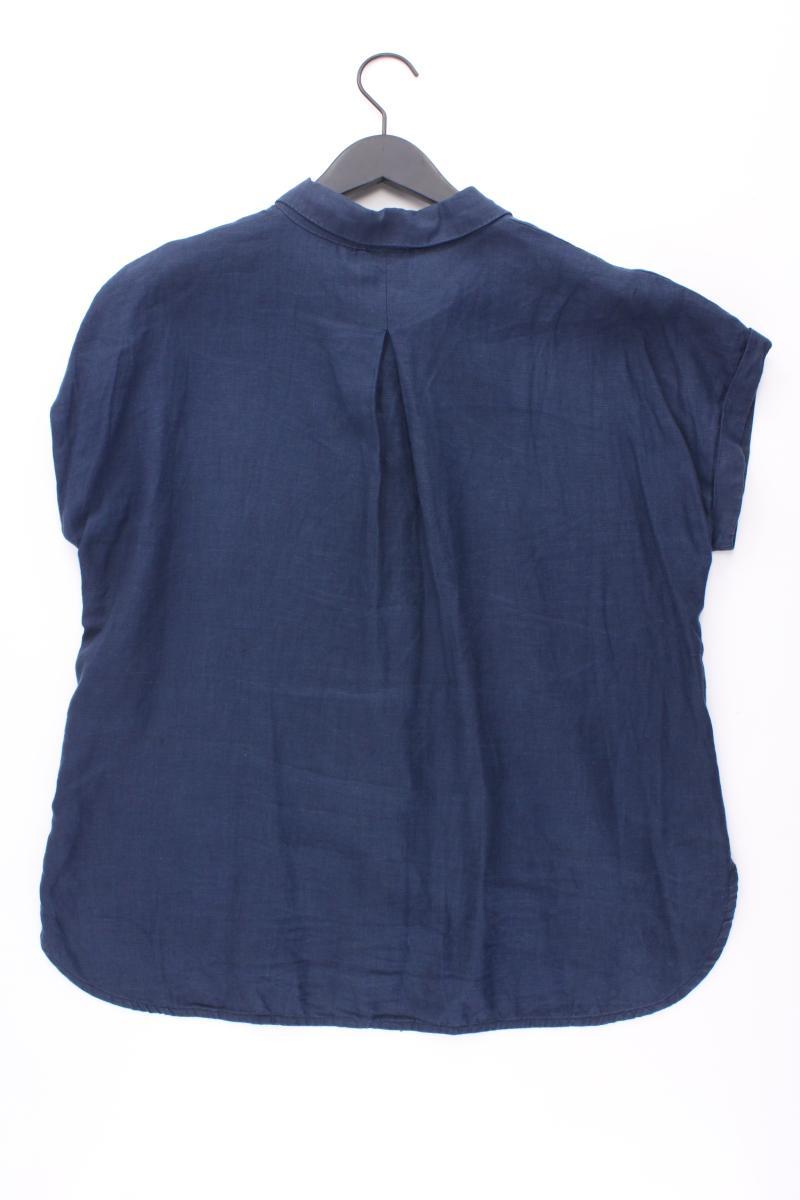CLARINA Leinenbluse Gr. 40 Kurzarm blau
