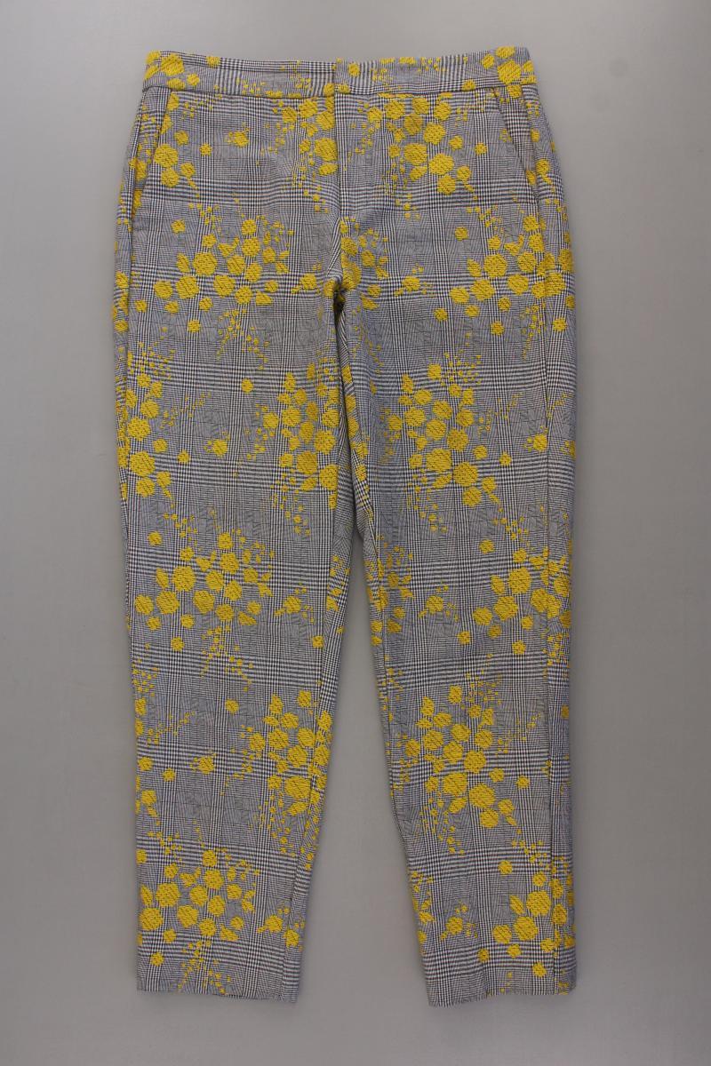 Zara Stoffhose Gr. S mit Blumenmuster grau aus Polyacryl