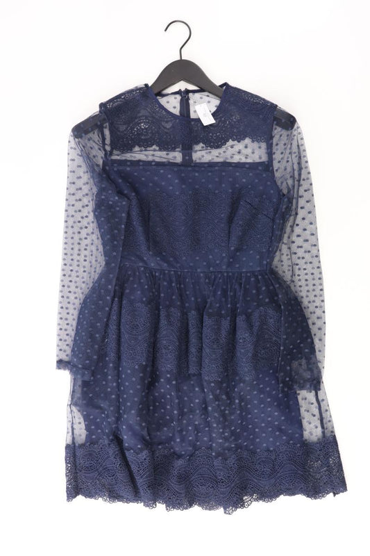 Asos Chiffonkleid Gr. 38 Langarm blau aus Polyester