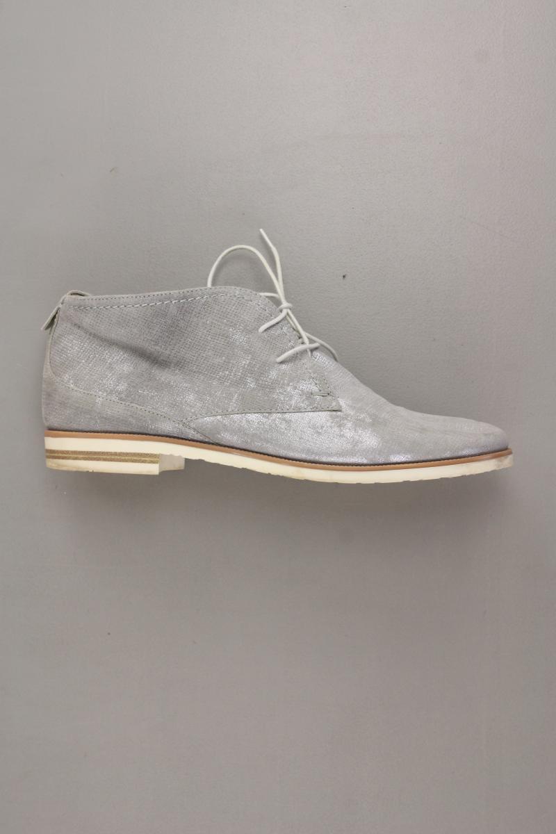 Carmens Padova Schnürschuhe Gr. 39 silber aus Leder