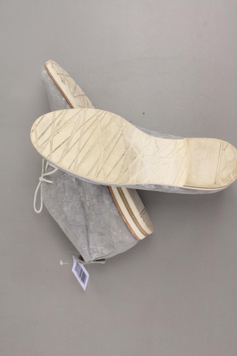 Carmens Padova Schnürschuhe Gr. 39 silber aus Leder