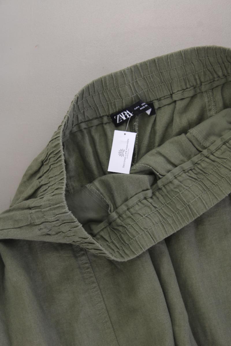 Zara Leinenhose Gr. L olivgrün